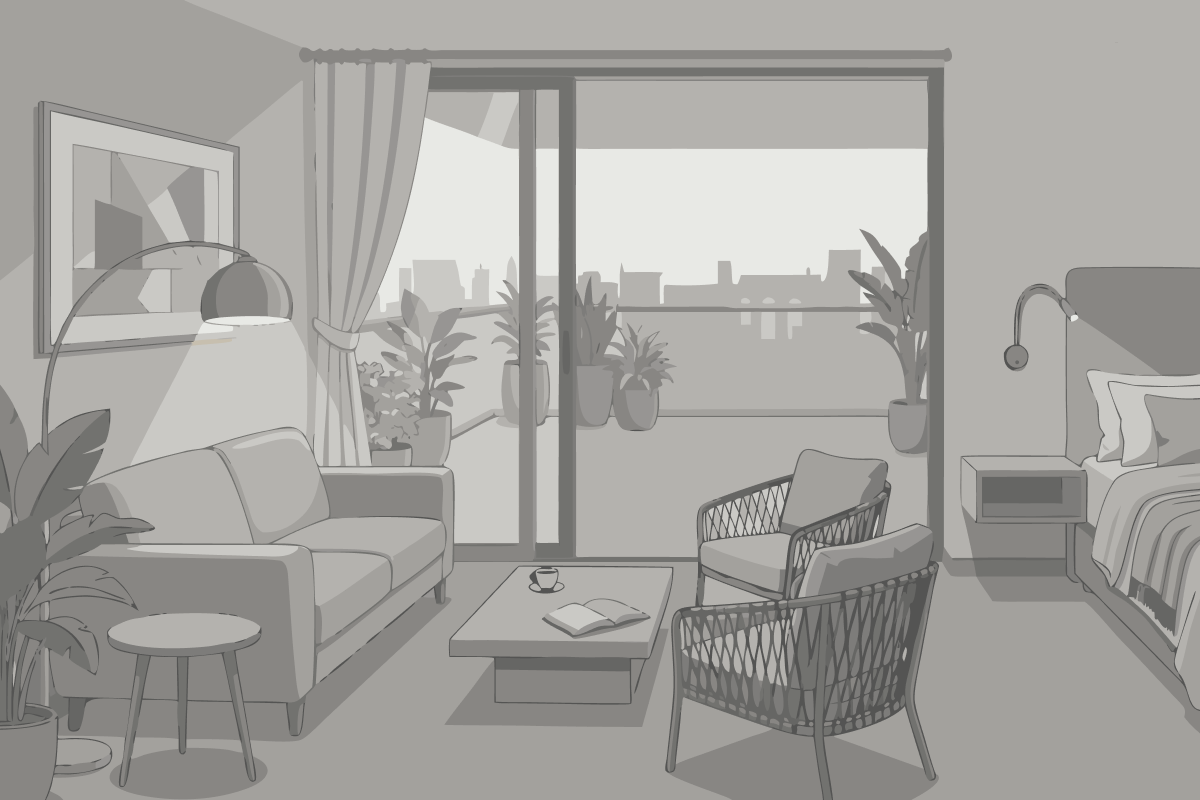 Quarto Duplo com Vista Mar